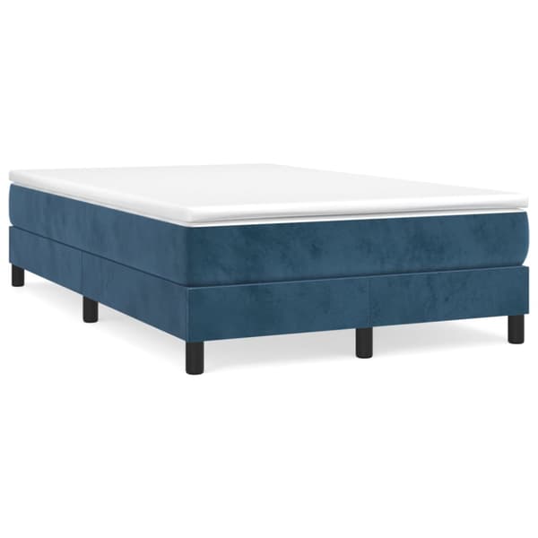 Boxspring-sängram mörkblå 120x200 cm sammet