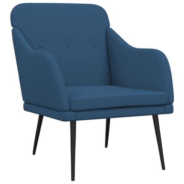 Fåtölj blå 63x76x80 cm tyg