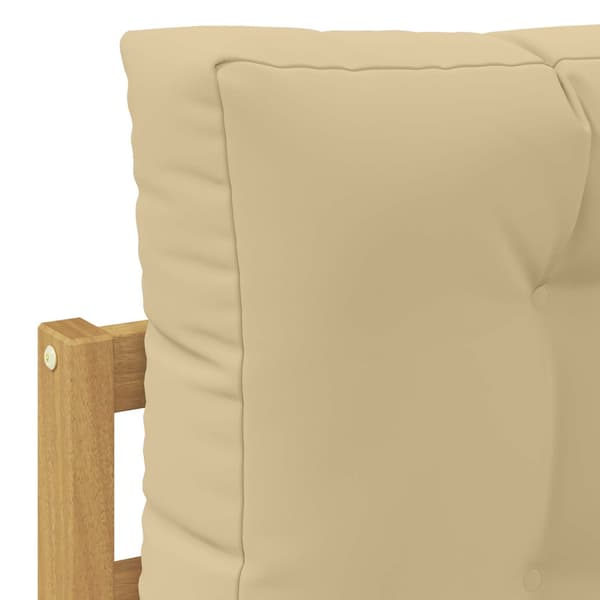 Utomhussoffset med kudde 4 pcs Vit och Beige Polyester