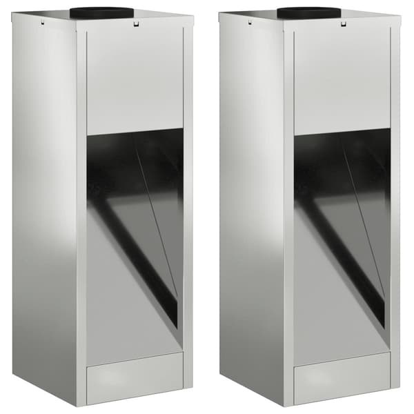Solcell LED-vägbelysning 2 pcs Silver Galvaniserad