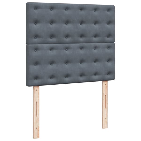 Ramsäng med madrass mörkgrå 120x200 cm sammet