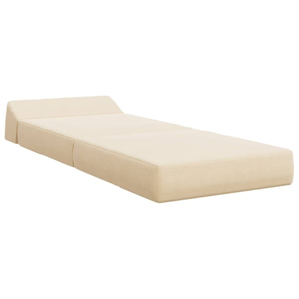 Fällbar Soffbed Gräddvit 60 x 70 x 41 cm Tyg