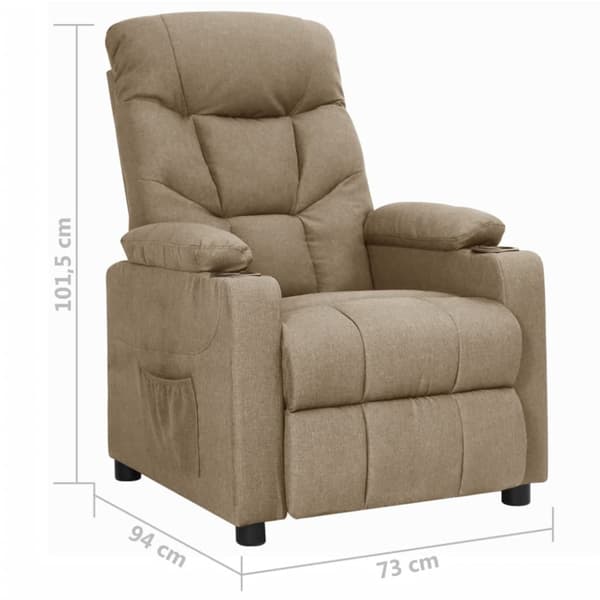 Reclinerfåtölj taupe tyg