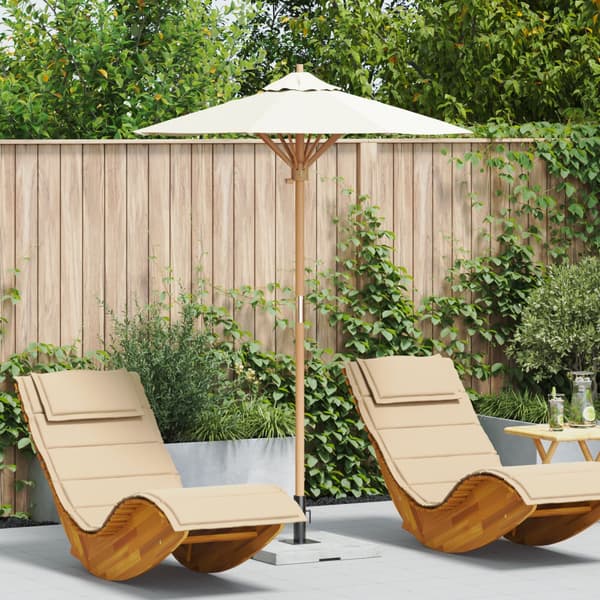 Trädgårdsparasol Krämvit Ø 270 x 260 cm Bambu