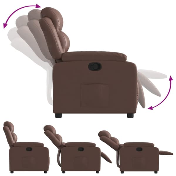 Reclinerfåtölj brun konstläder