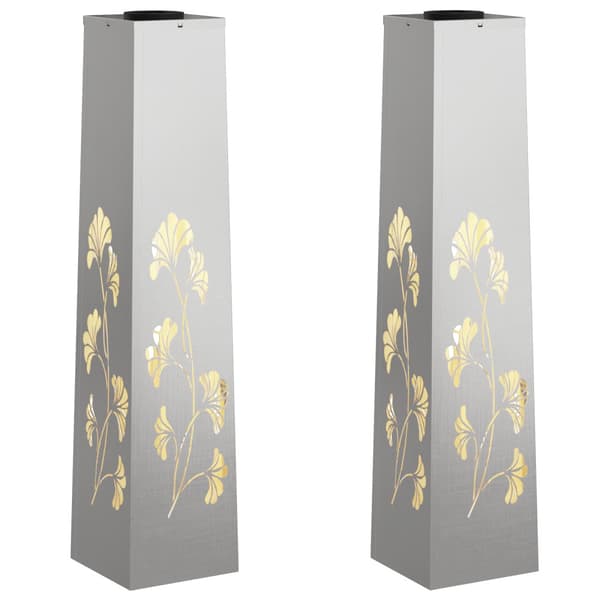 Solar LED Stig Ljus 2 pcs Silver Rostfritt stål