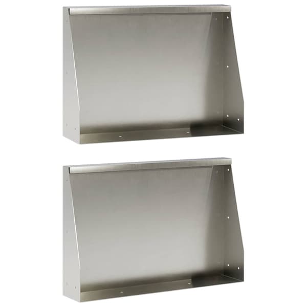 Stödvägg 2 st 60 x 12 x 50 cm Rostfritt stål Silver