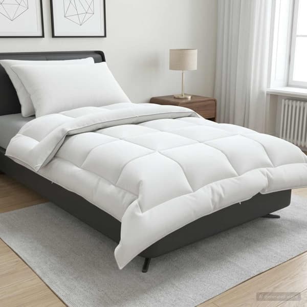 Täcke och kudde set 3 st 140x220 cm Vinter 450 GSM Ull Vit