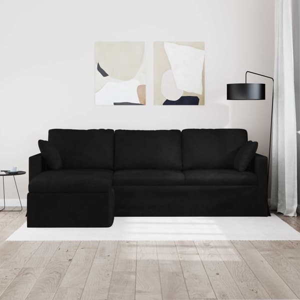 Soffa Svart 228 x 134 x 80 cm Sammet