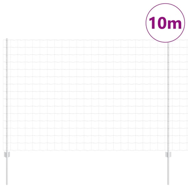 Stängsel med stolpe Silver 1,5 x 10 m Stål