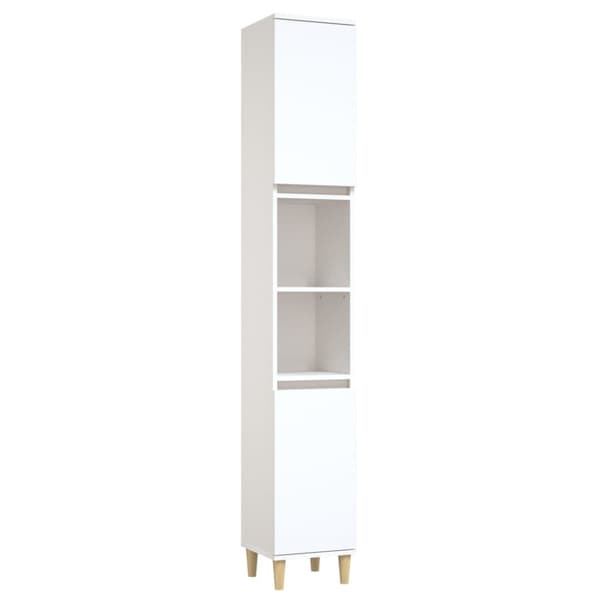 Badrumsskåp vit 30x30x190 cm konstruerat trä