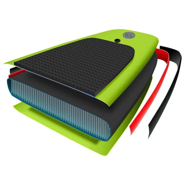 Upplåsbar SUP-bräda set grön 330x76x10 cm