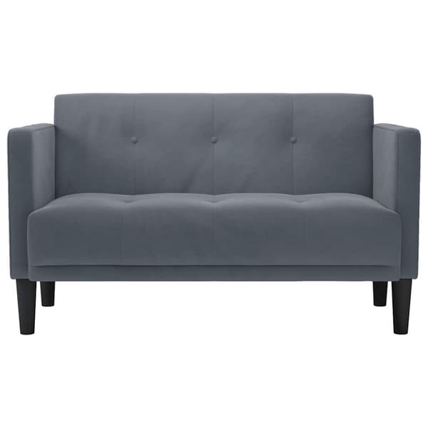 Loveseat soffa mörkgrå 111 cm sammet