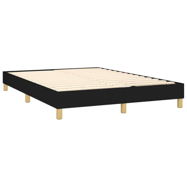 Boxspring-sängram svart 140x200 cm tyg