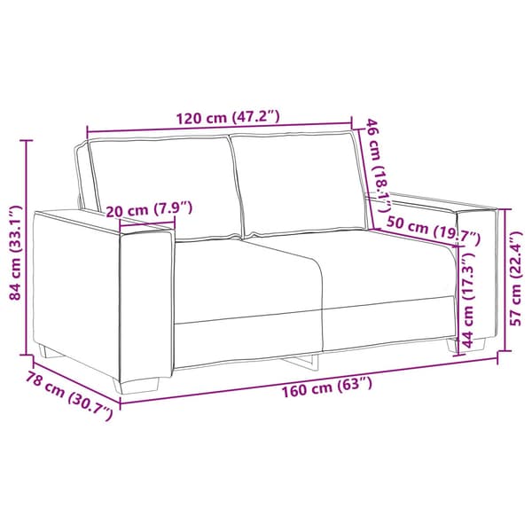 Tvåsitssoffa Vinröd 160 cm Konstläder