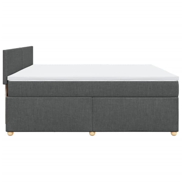 Ramsäng med madrass mörkgrå 200x200 cm tyg