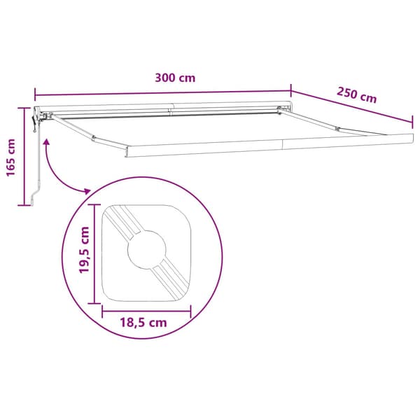 Markis Sand 300 x 250 cm Polyester och aluminium