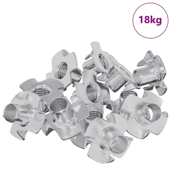 Prongad T-mutter 7200 pcs Silver M6 mm Stål