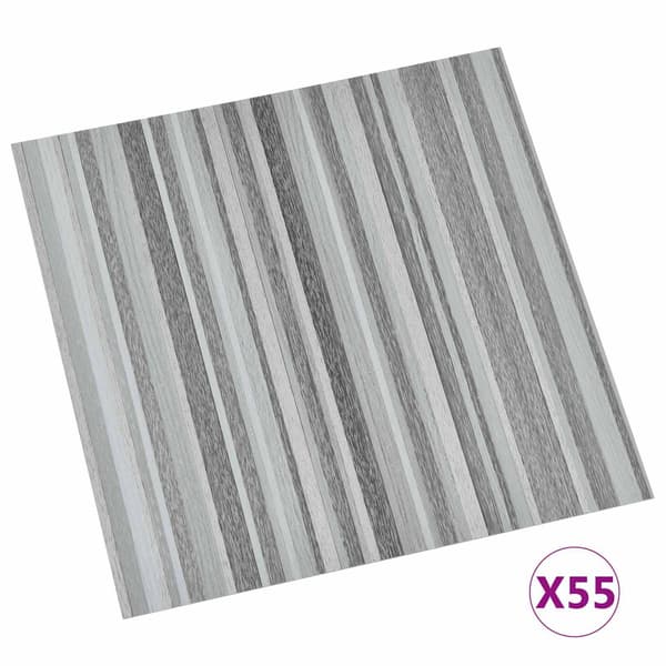 Golvplankor 55 pcs Ljusgrå 5,11 m² PVC