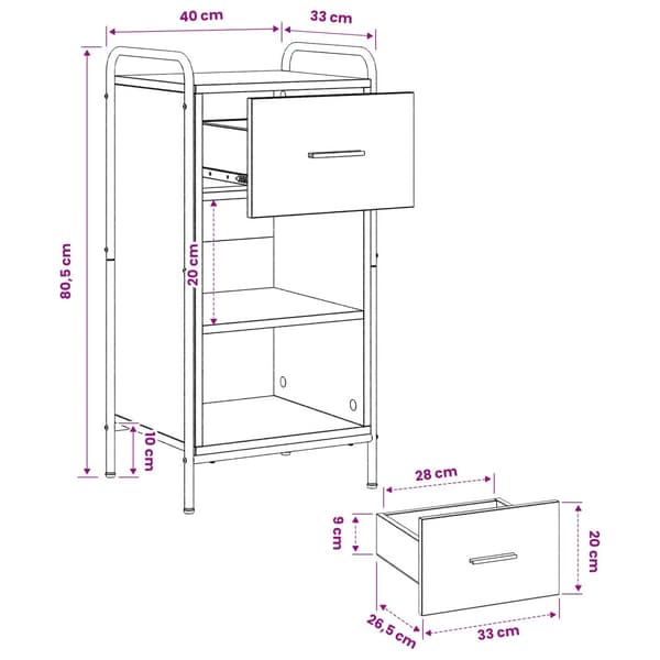 Sideboard Grå Sonoma 97 x 33 x 81 cm Konstruerat trä