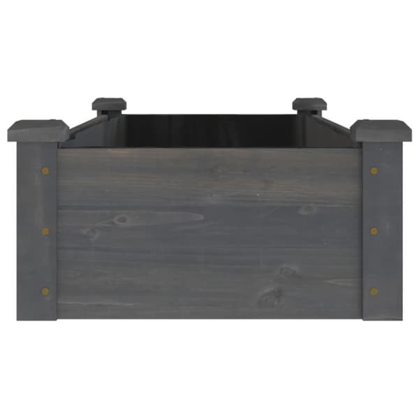 Odlingslåda med foder grå 120x45x25 cm massivt granträ