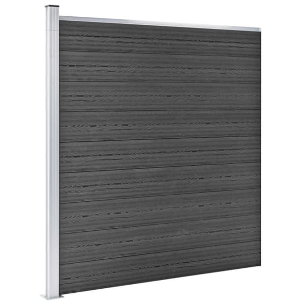 Staketpanel WPC 526x186 cm svart