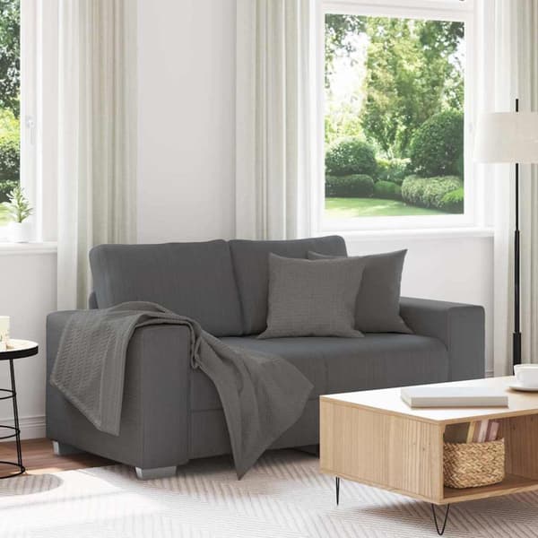 Loveseat soffa mörkgrå 160x77x82 cm manchestertyg