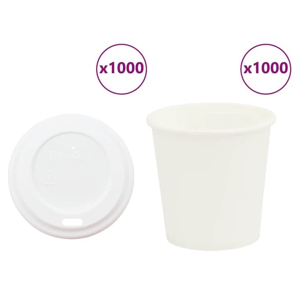Kaffekoppar i papper med lock 1000 st 4oz 100ml