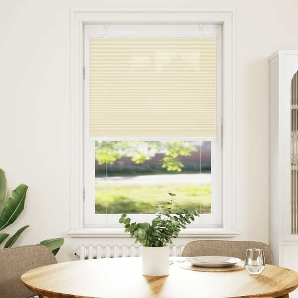 Plisserad persienn cremefärgad 75x150 cm tyg bredd 74,4 cm