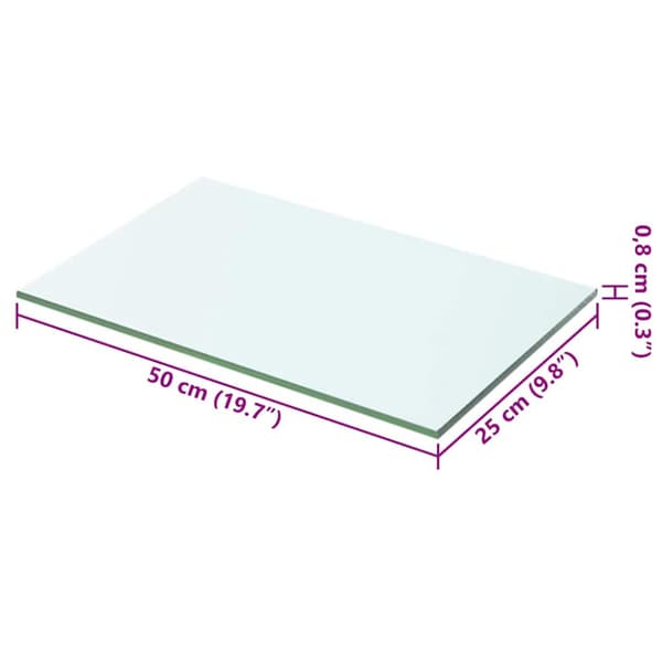 Hyllplan glas genomskinlig 50x25 cm