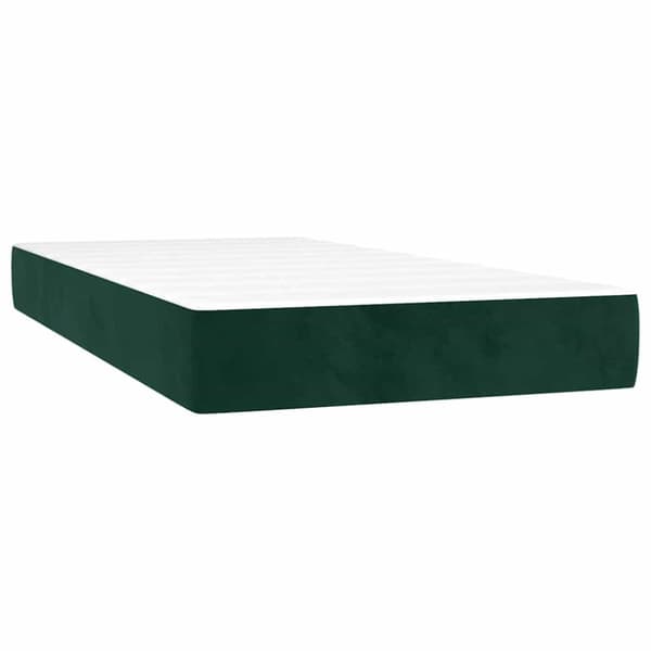 Ramsäng med madrass mörkgrön 100x200 cm sammet