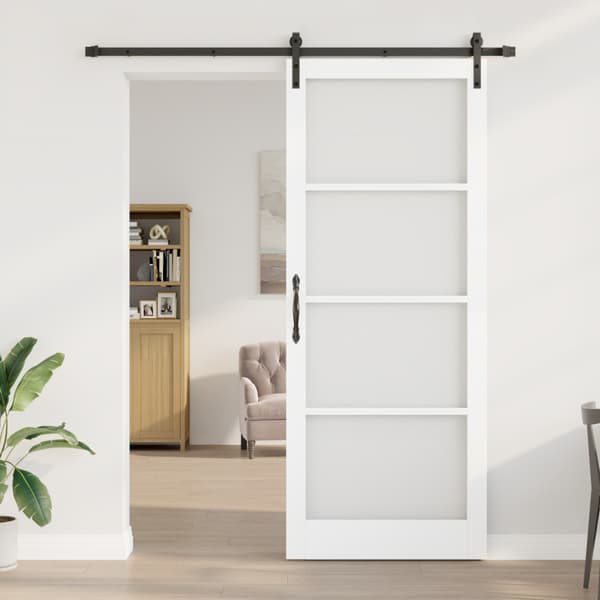 Skjutdörr ORKDAL Vit och svart 93 x 232 cm