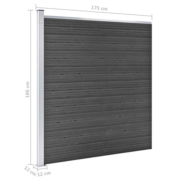 Staketpanel WPC 175x186 cm svart