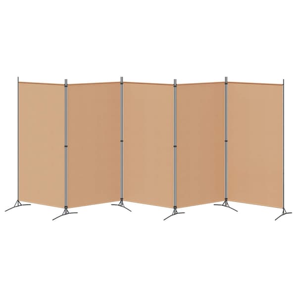 5-panel rumsavskiljare Beige 433 x 180 cm Tyg