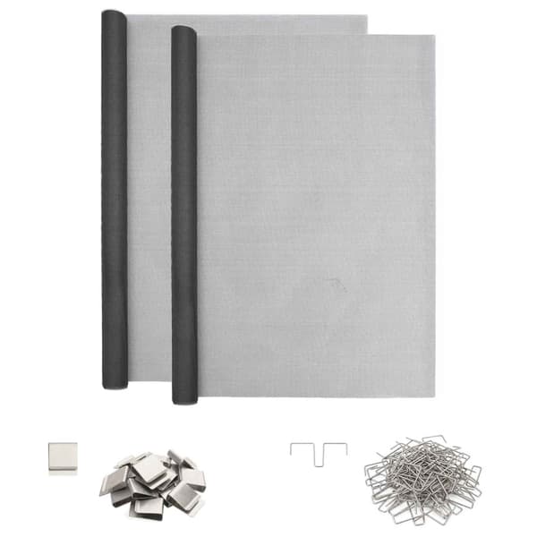 Ljusaxel täck med klipp 2 st 70 x 190 cm Glasfiber Grå