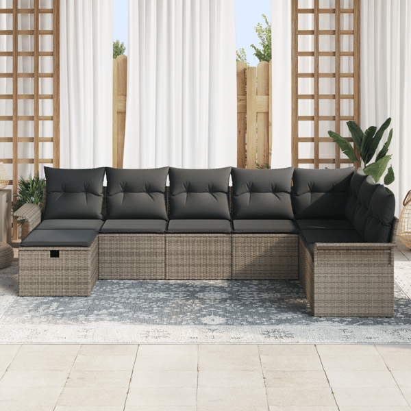 Trädgårdsoffset 8 st Poly rattan