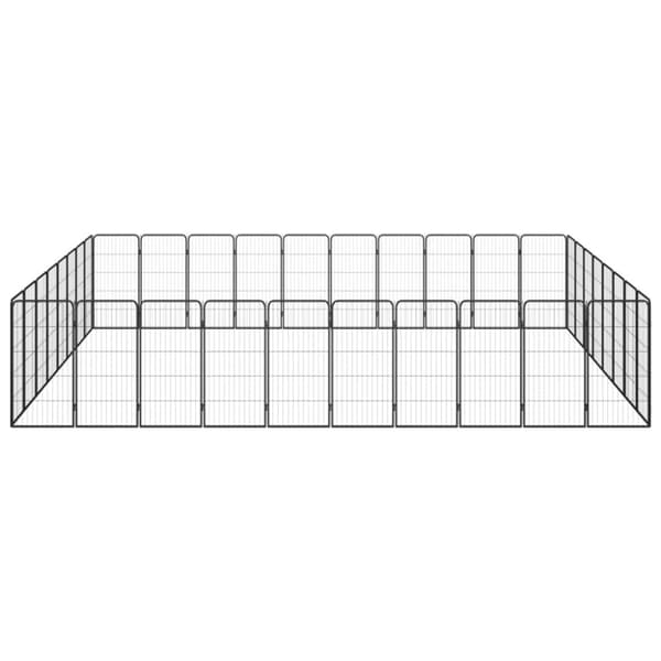 Hundbur 36 paneler svart 50x100 cm pulverlackerat stål