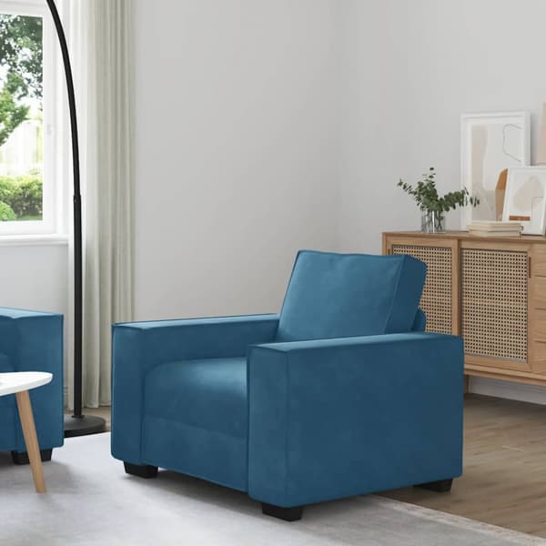 Soffstol blå 100x78x84 cm sammet
