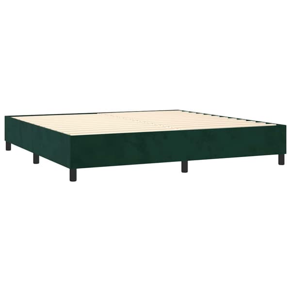 Ramsäng med madrass mörkgrön 200x200 cm sammet