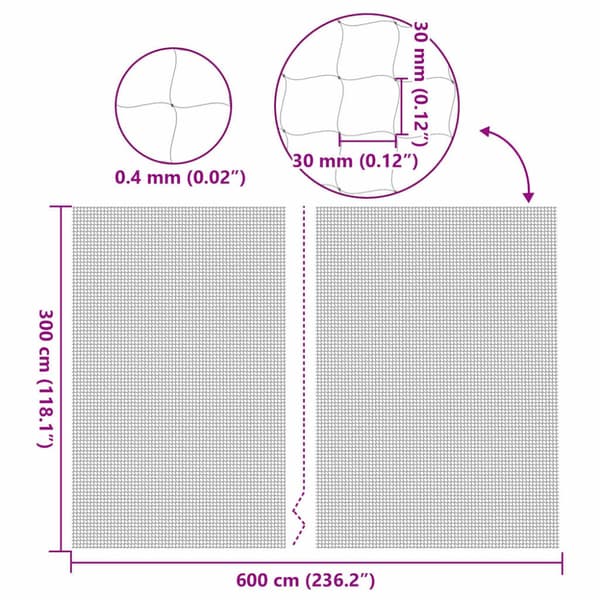 Katnät transparent 6x3 m nylon