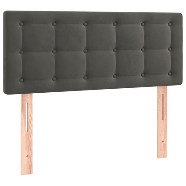 Ramsäng med madrass mörkgrå 90x190 cm sammet