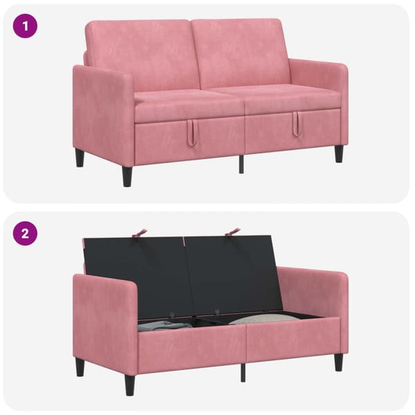 Soffa med förvaring Rosa 152 x 78 x 87 cm Polyester