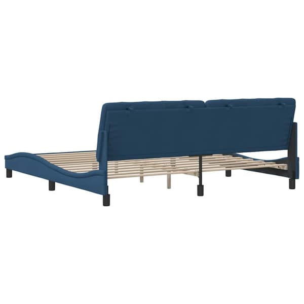 Bed Frame without Mattress Blue 200x200 cm Fabric