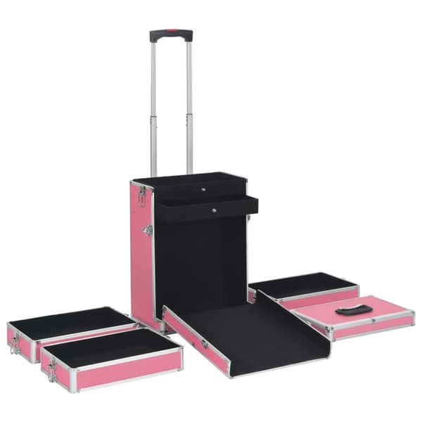 Sminklåda aluminium rosa