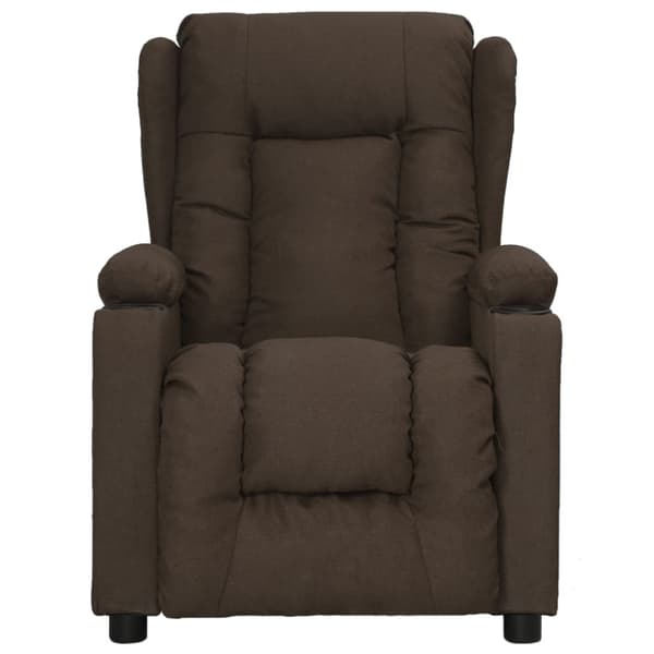 Reclinerfåtölj mörkbrun tyg