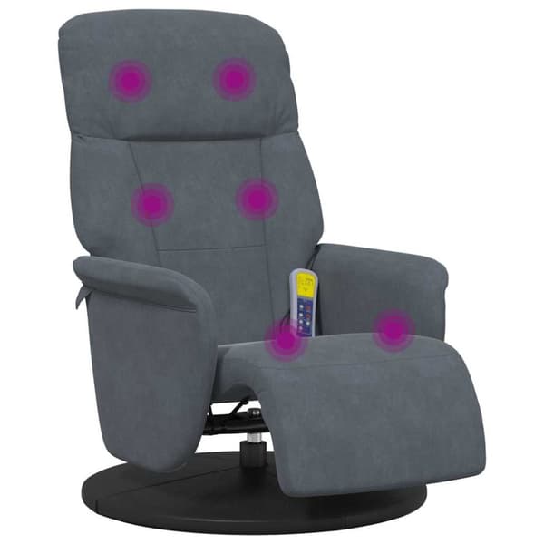 Massagefåtölj Mörkgrå 91 x 71 x 105 cm Sammet