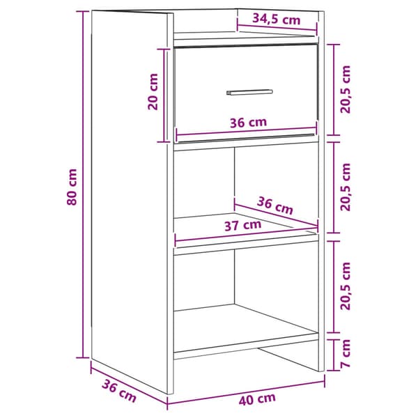 Sideboard Vit 40 x 36 x 80 cm Konstruerat trä