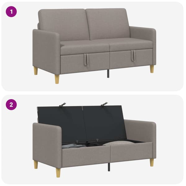 Soffa med förvaring Taupe 152 x 78 x 87 cm Polyester