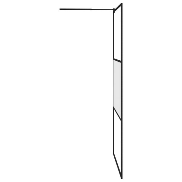 Duschvägg 115x195 cm halvfrostat ESG-glas svart