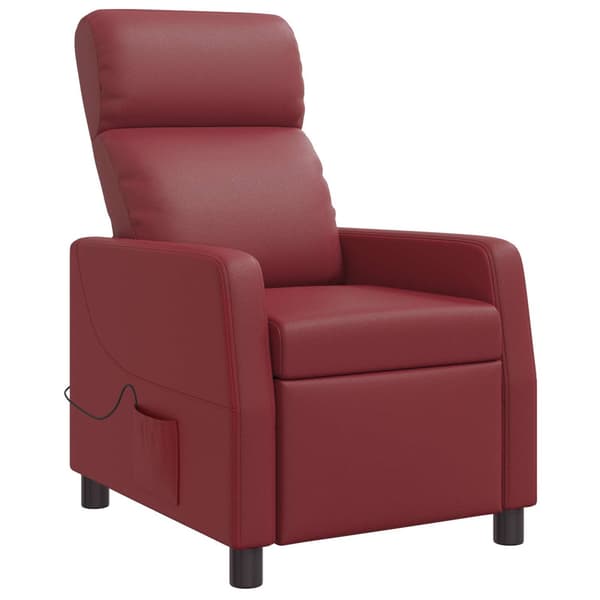 Massagefåtölj Vinröd Konstläder